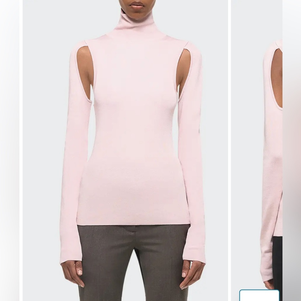 Helmut Lang Cutout Turtleneck Knit Top like new